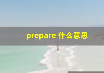 prepare 什么意思